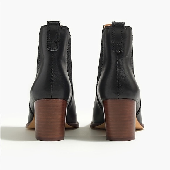 JCrew Factory Women 9.5 Black Rory leather heeled boots AR846 - Picture 3 of 5